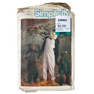 80s Simplicity 6670 Sewing Pattern Size Medium Monkey Penguin Frog 18 Pieces CUT